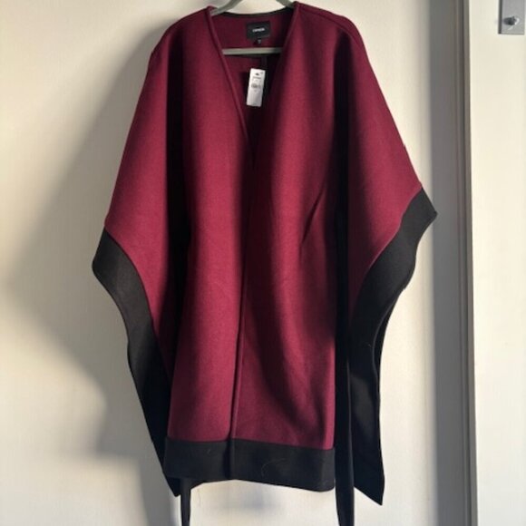 Express Faux Wool Belted Cape Coat Sz M/L - Picture 4 of 6